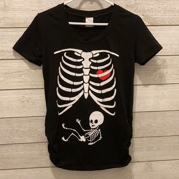 Silk Road Tees Tops - Halloween/X-Ray Pregnancy Announcement Shirt